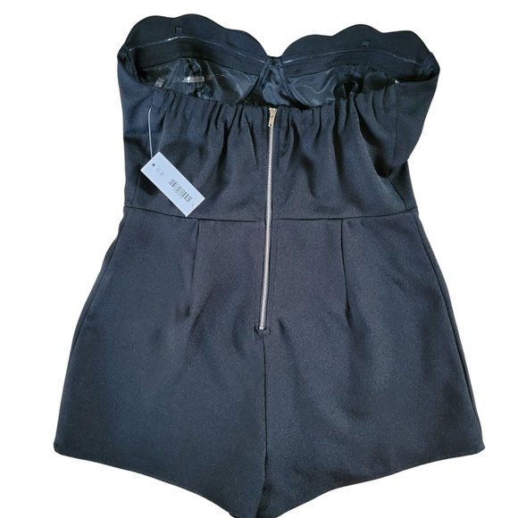 🌟 NWOT SUNSET & SPRING Black Bustier Romper Bloomingdales Size M - Picture 4 of 16